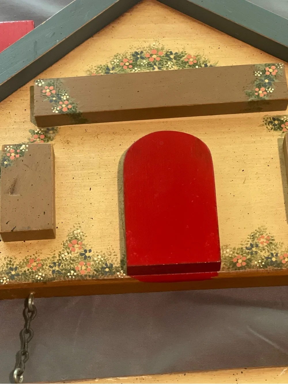 Rustic 'Bless Our Home' Wall Plaque in Red, Green and Brown